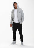 HOODED ZIP SMALL LOGO GREY MELANGE - Pitbull West Coast International Store 