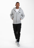 HOODED ZIP SMALL LOGO GREY MELANGE - Pitbull West Coast International Store 