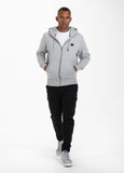 HOODED ZIP SMALL LOGO GREY MELANGE - Pitbull West Coast International Store 