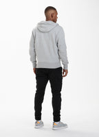 HOODED ZIP SMALL LOGO GREY MELANGE - Pitbull West Coast International Store 