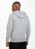 HOODED ZIP SMALL LOGO GREY MELANGE - Pitbull West Coast International Store 