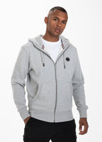 HOODED ZIP SMALL LOGO GREY MELANGE - Pitbull West Coast International Store 