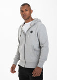 HOODED ZIP SMALL LOGO GREY MELANGE - Pitbull West Coast International Store 