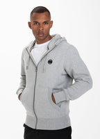 HOODED ZIP SMALL LOGO GREY MELANGE - Pitbull West Coast International Store 