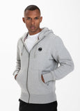 HOODED ZIP SMALL LOGO GREY MELANGE - Pitbull West Coast International Store 