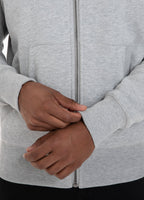 HOODED ZIP SMALL LOGO GREY MELANGE - Pitbull West Coast International Store 