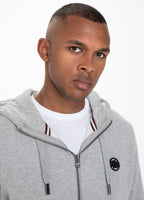 HOODED ZIP SMALL LOGO GREY MELANGE - Pitbull West Coast International Store 