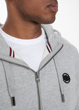HOODED ZIP SMALL LOGO GREY MELANGE - Pitbull West Coast International Store 