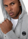 HOODED ZIP SMALL LOGO GREY MELANGE - Pitbull West Coast International Store 