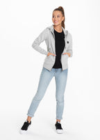Women's hooded zip SMALL LOGO Grey - Pitbull West Coast International Store 