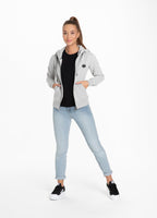 Women's hooded zip SMALL LOGO Grey - Pitbull West Coast International Store 
