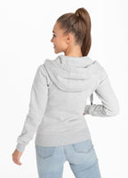 Women's hooded zip SMALL LOGO Grey - Pitbull West Coast International Store 