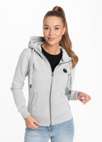 Women's hooded zip SMALL LOGO Grey - Pitbull West Coast International Store 