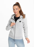 Women's hooded zip SMALL LOGO Grey - Pitbull West Coast International Store 