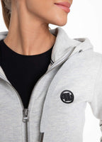Women's hooded zip SMALL LOGO Grey - Pitbull West Coast International Store 