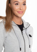 Women's hooded zip SMALL LOGO Grey - Pitbull West Coast International Store 