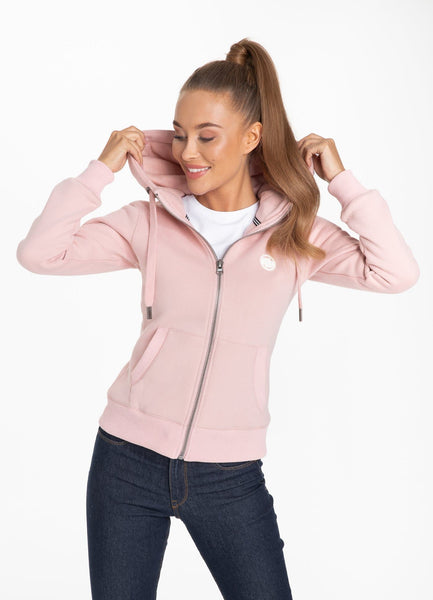 Women's hooded zip SMALL LOGO Pink - Pitbull West Coast International Store 
