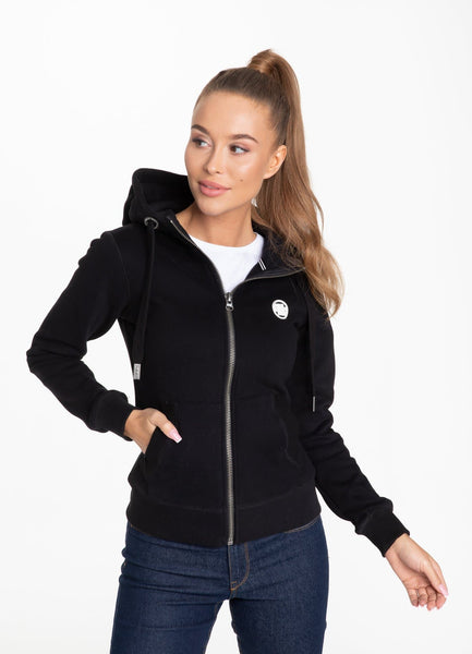 Women's hooded zip SMALL LOGO Black - Pitbull West Coast International Store 