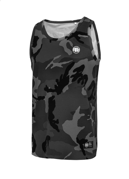 Tank Top Slim Fit Small Logo All Black Camo - Pitbull West Coast International Store 