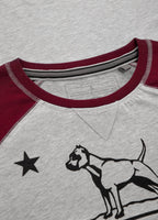 Longsleeve Heavyweight CALIFORNIA Grey/Burgundy - Pitbull West Coast  UK Store