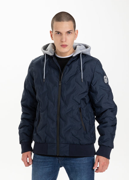 Quilted Hooded Jacket WINCHESTER Dark Navy - Pitbull West Coast  UK Store