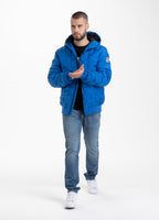 Quilted Hooded Jacket CARVER Royal Blue - Pitbull West Coast  UK Store