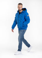 Quilted Hooded Jacket CARVER Royal Blue - Pitbull West Coast  UK Store