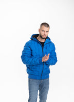 Quilted Hooded Jacket CARVER Royal Blue - Pitbull West Coast  UK Store