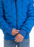 Quilted Hooded Jacket CARVER Royal Blue - Pitbull West Coast  UK Store