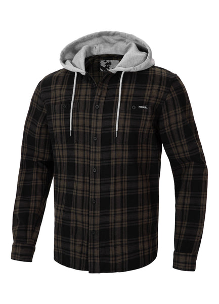 WOODSON Olive/Black Hooded Flannel Shirt