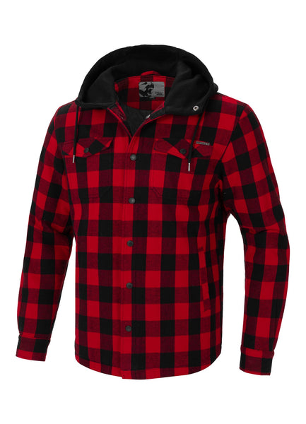 PIONEER Red/Black Hooded Overshirt