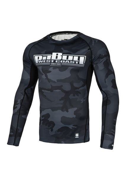 Rashguard longsleeve fitted BOXING All Black Camo - Pitbull West Coast  UK Store