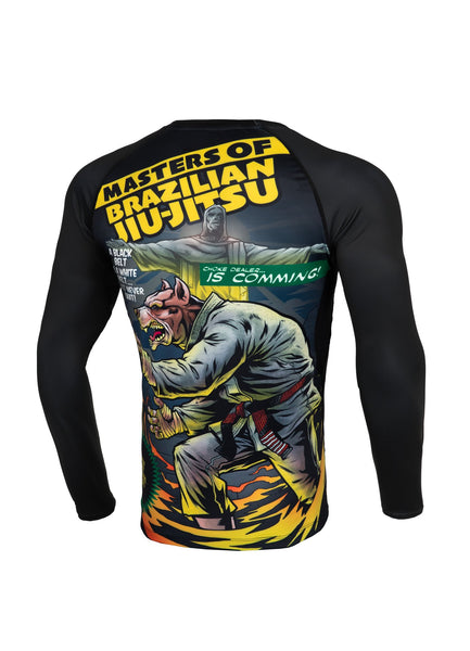 Rashguard longsleeve fitted MASTER OF BJJ Black - Pitbull West Coast  UK Store