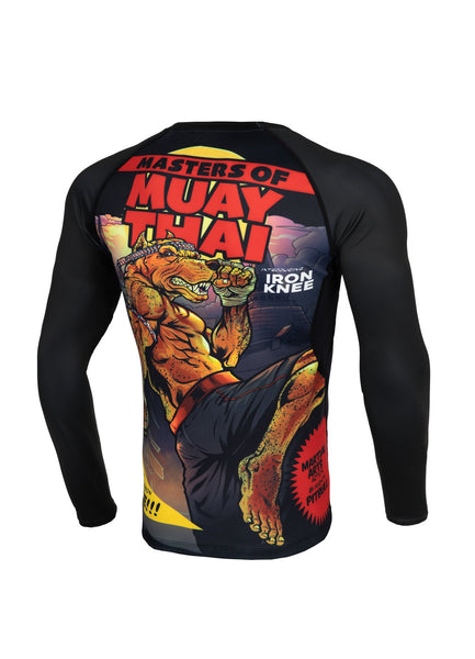 Rashguard longsleeve fitted MASTER OF MUAY THAI Black - Pitbull West Coast  UK Store