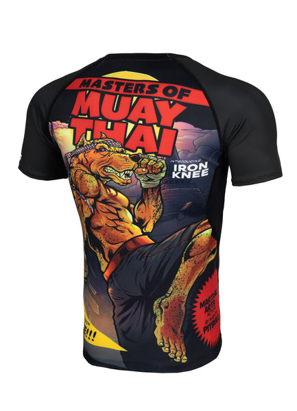 Rashguard fitted MASTER OF MUAY THAI Black - Pitbull West Coast  UK Store