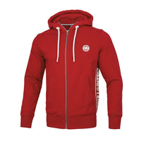 Zipped hooded Small Logo FRENCH TERRY Red